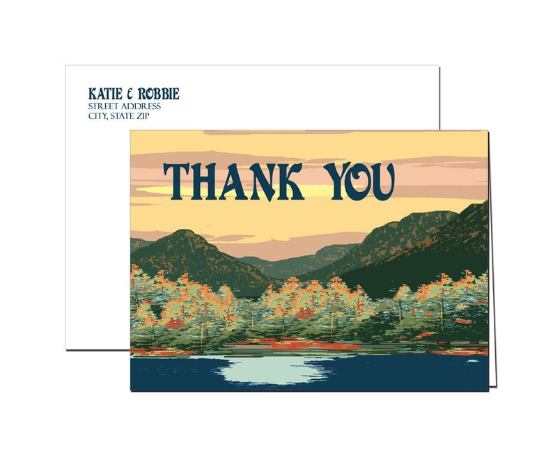 Vintage Lake Tahoe Thank You Card set of 40 Etsy