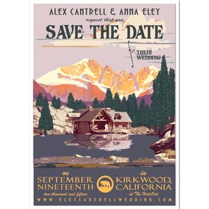 Vintage Lake Cabin Enregistrer la carte date - PDF - Fichier numérique