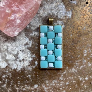 Teal Mosaic Pendant