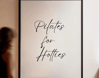 Pilates Wall Art, Pilates Studio Decor, Gym Workout Quote Poster, Exercise Room Art, Aesthetic Fitness Girl Gift Print
