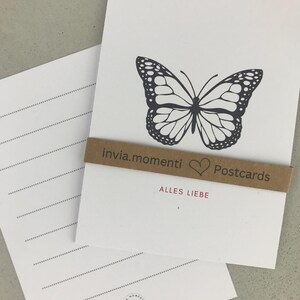 Conjunto minimalista de 5 postales - motivos florales y naturales - Tarjetas de felicitación 'All Love'