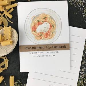 Set aus 5 illustrierten Postkarten – Perfekt für Pasta-Liebhaber und Foodies