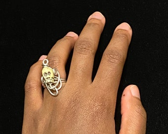 Limited item! Sterling Silver Wire Wrapped Skull Ring