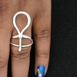 Ankh Jewelry Sterling Silver Wire Ring image 2