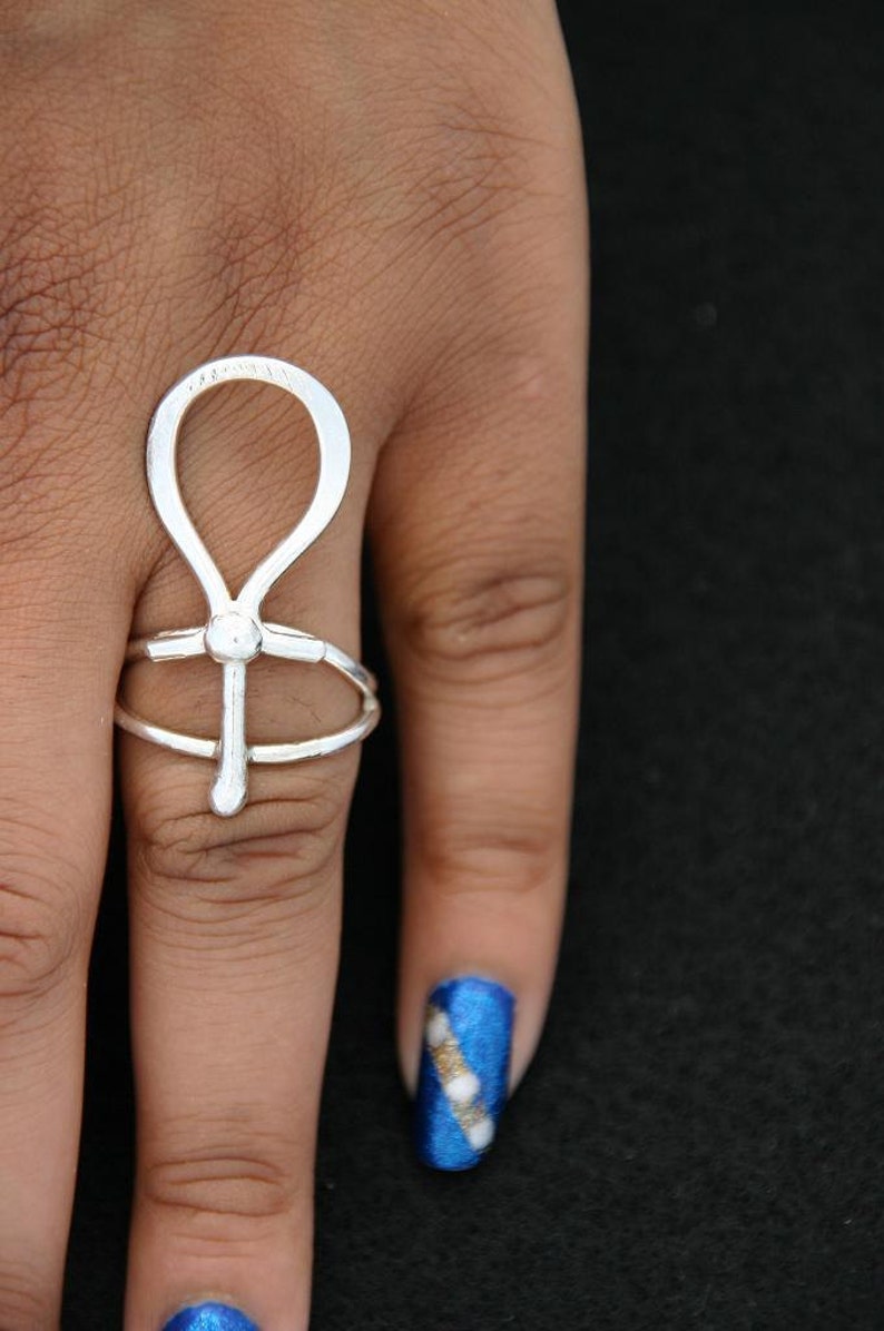 Ankh Jewelry Sterling Silver Wire Ring image 2