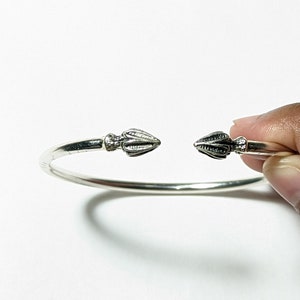 8 gauge Sterling Silver Coco Palm Bracelet Bangle West Indian Style. FREE Gift with this purchase.