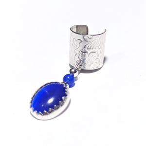 Stein Schmuck Sterling Silber Ohrmanschette mit Stein Farbwahl