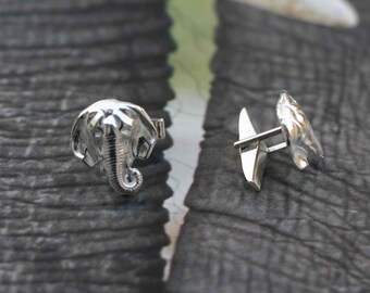 Mens Jewelry Cuff Links Sterling Silver Elephants