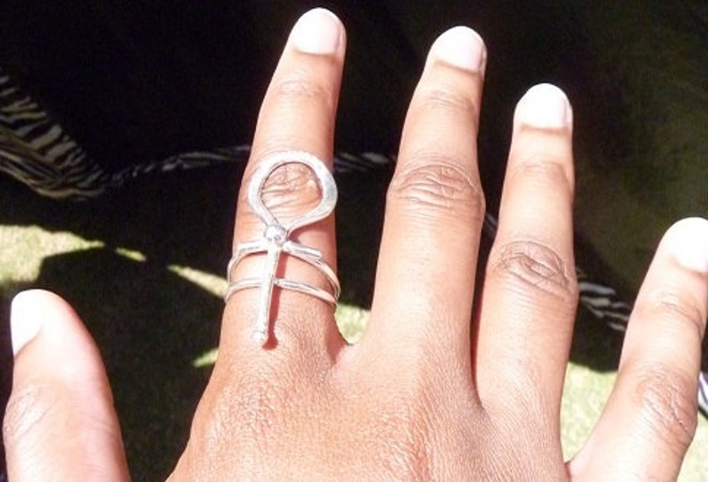 Ankh Jewelry Sterling Silver Wire Ring image 4