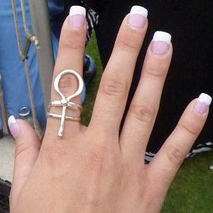 Ankh Jewelry Sterling Silver Wire Ring image 1