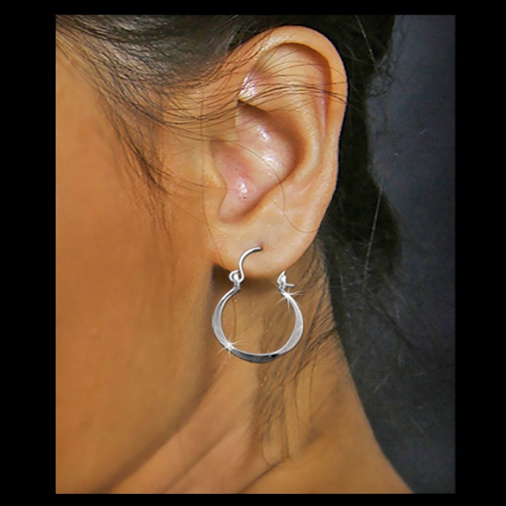 Hoop Earrings Sterling Silver Baby Young Girl Size Etsy