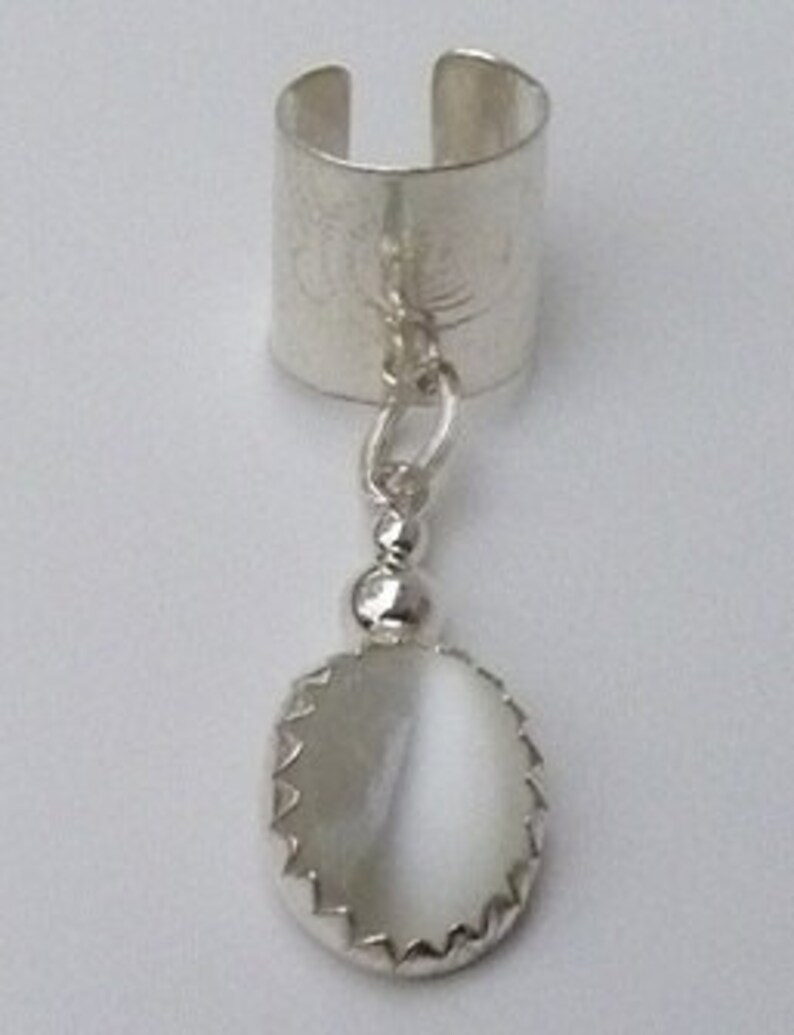 Ear Cuff Stone Color Choice Unisex Sterling Silver Jewelry Etsy