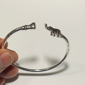 Free Gift with 75 dollar purchase or more Bracelet Sterling Silver Elephant Bangle image 1