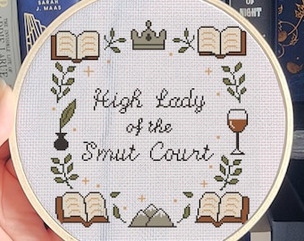 Bookish Cross Stitch Pattern - High Lady of the Smut Court - Romantasy  Embroidery Pattern