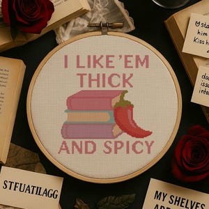 NSFW Stitch for Smut Lovers - Romantasy Embroidery PDF - Thick & Spicy Book Cross Stitch Pattern