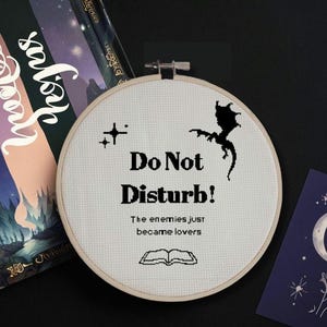 DND Enemies to Lovers Cross Stitch Pattern - Book Tropes PDF Pattern - Bookish Embroidery
