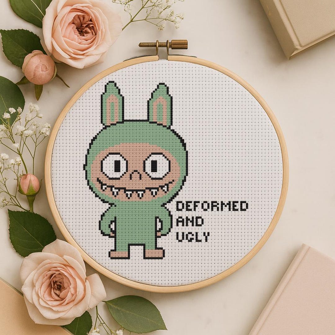 Labubu Lafufu Cross Stitch Pattern – Snarky Embroidery PDF – Chaotic ...