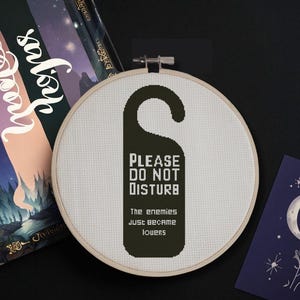 Do Not Disturb Sign - Enemies to Lovers Cross Stitch Pattern - Book Trope Design - Smut Inspired