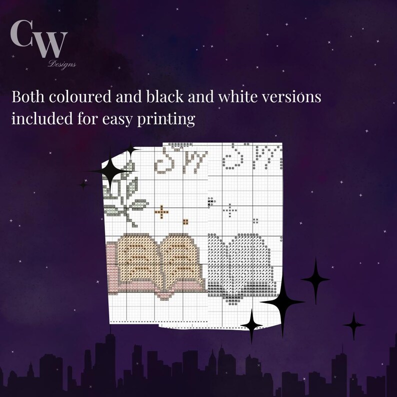 May include: A cross stitch pattern featuring a floral design with the text "Say "I Do" Again". The pattern is on a white background with black and gray stitches.