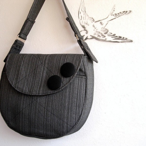 Christmas in July Sale  Smokey Black Shoulder Bag