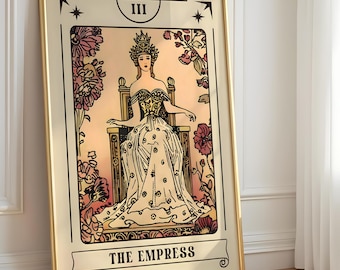 The Empress Tarot Card Print – Modern Tarot Artwork, Minimal Vintage-Inspired Poster