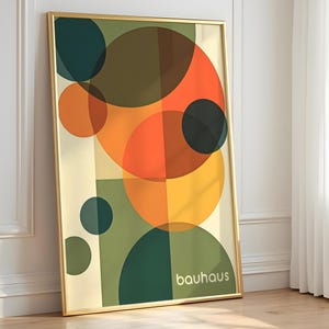 Bauhaus Poster: Vintage Geometrische Wandkunst, 70er Jahre Farben