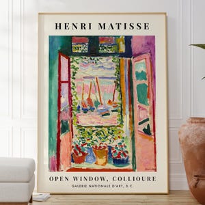 Henri Matisse The Open Window Art Print, Popular Landscape Poster, Impressionism Artwork, Modern Colourful Home Wall Art Decor, Gift Idea