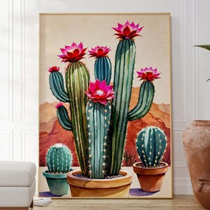 Kaktus Druck, Mexikanische Kakteen Poster, Botanische Wand Kunst, Housewarming, Floral Bunt Galerie Wandkunst, natürliches Kunstwerk, Geschenk für Sie