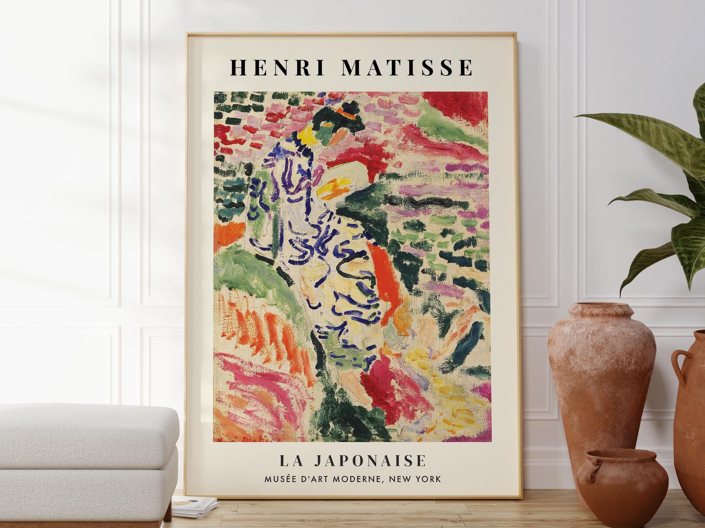 Henri Matisse、JEUNE FEMME、海外版超希少レゾネ、新品額付 La Japonaise: Woman beside the Water, 1905 print by Henri