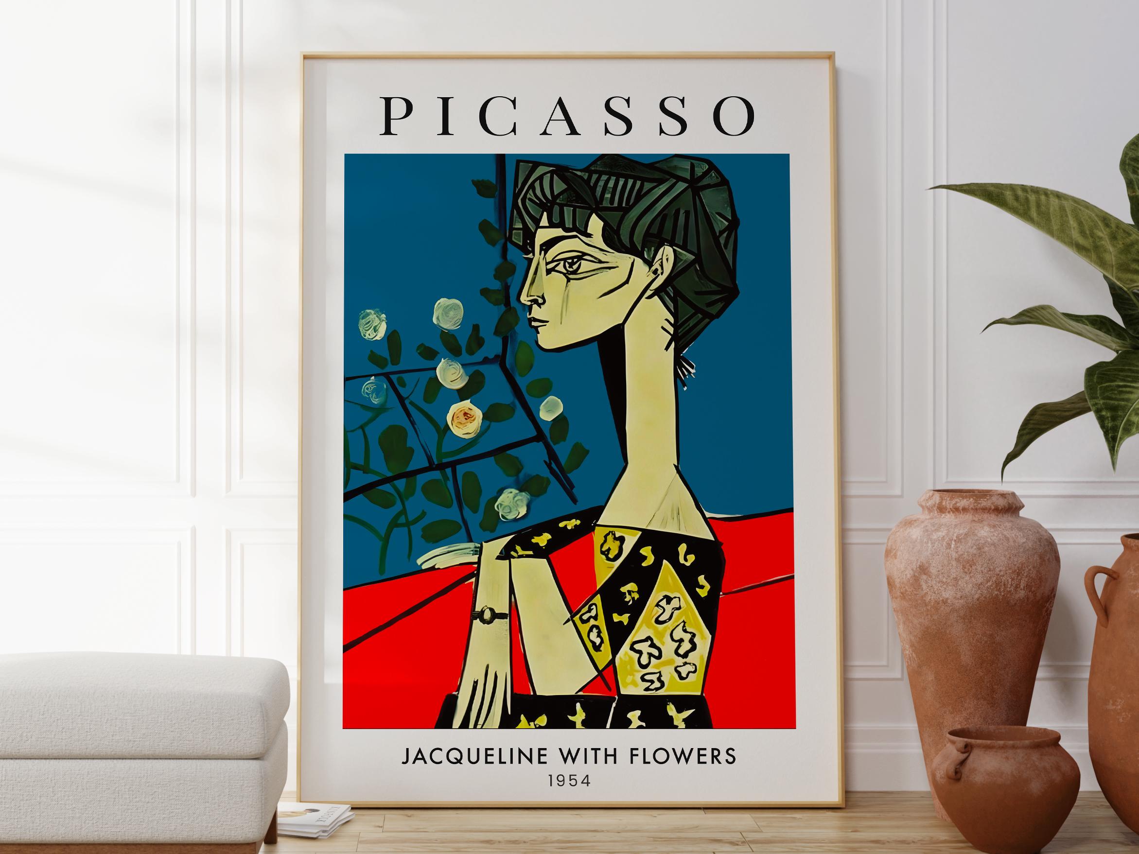Picasso Jacqueline With Flowers Abstract Poster, Surrealism Female