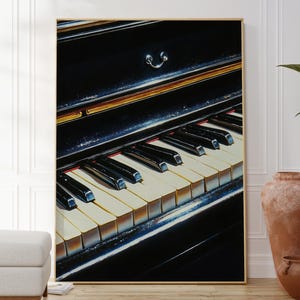 Impresión de música de piano, póster de piano vintage, arte mural musical retro, regalo para amantes de la música, decoración minimalista de bar, arte funk y soul