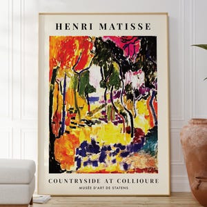 Matisse Countryside at Collioure Landscape Abstract Print, Late Impressionism Poster, Colourful Artwork, Museum Quality, Art Lovers Gift