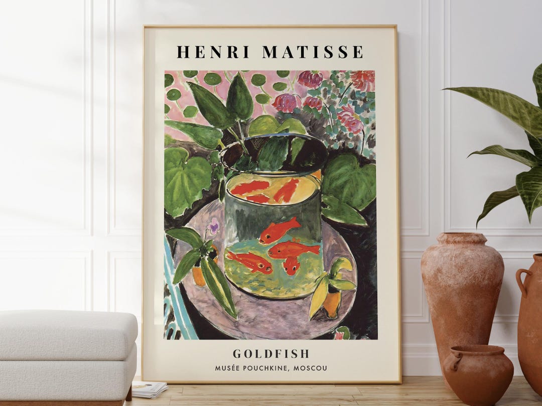Henri Matisse Goldfish Print, Fish Bowl Art Poster, Original