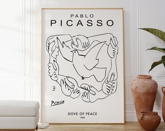 Picasso Dove of Peace Poster: Minimalist Line Art Print