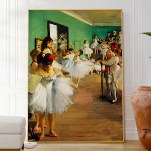 Edgar Degas Ballet Dance Class Painting, Original Wall Art Poster, French Impressionism Print, Beautiful Oil Painting, Ballerina Gift Idea