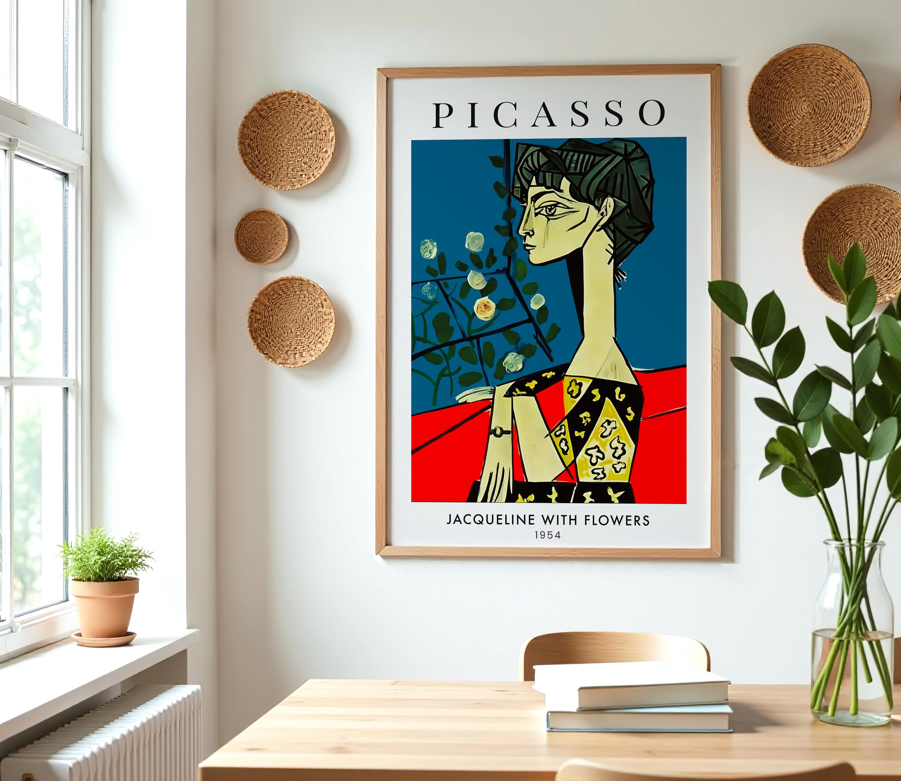 Picasso Jacqueline With Flowers Abstract Poster, Surrealism Female