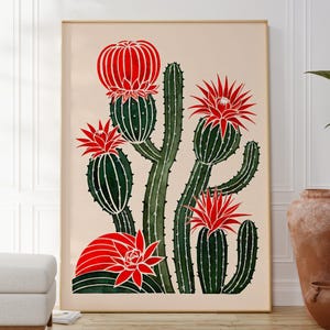 Mexikanischer Kaktus Druck, El Maestro Poster, Minimalistische Kaktus Kunst, Wüsten Kaktus Druck, Botanische Wand Kunst, Aquarell Stil, Geschenk für Sie