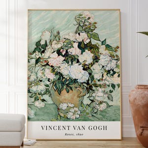 Van Gogh Roses Beautiful Print, Botanical Nature Inspired Poster, Floral Wall Art Decor, Housewarming Gift, Museum Nature Inspired Art