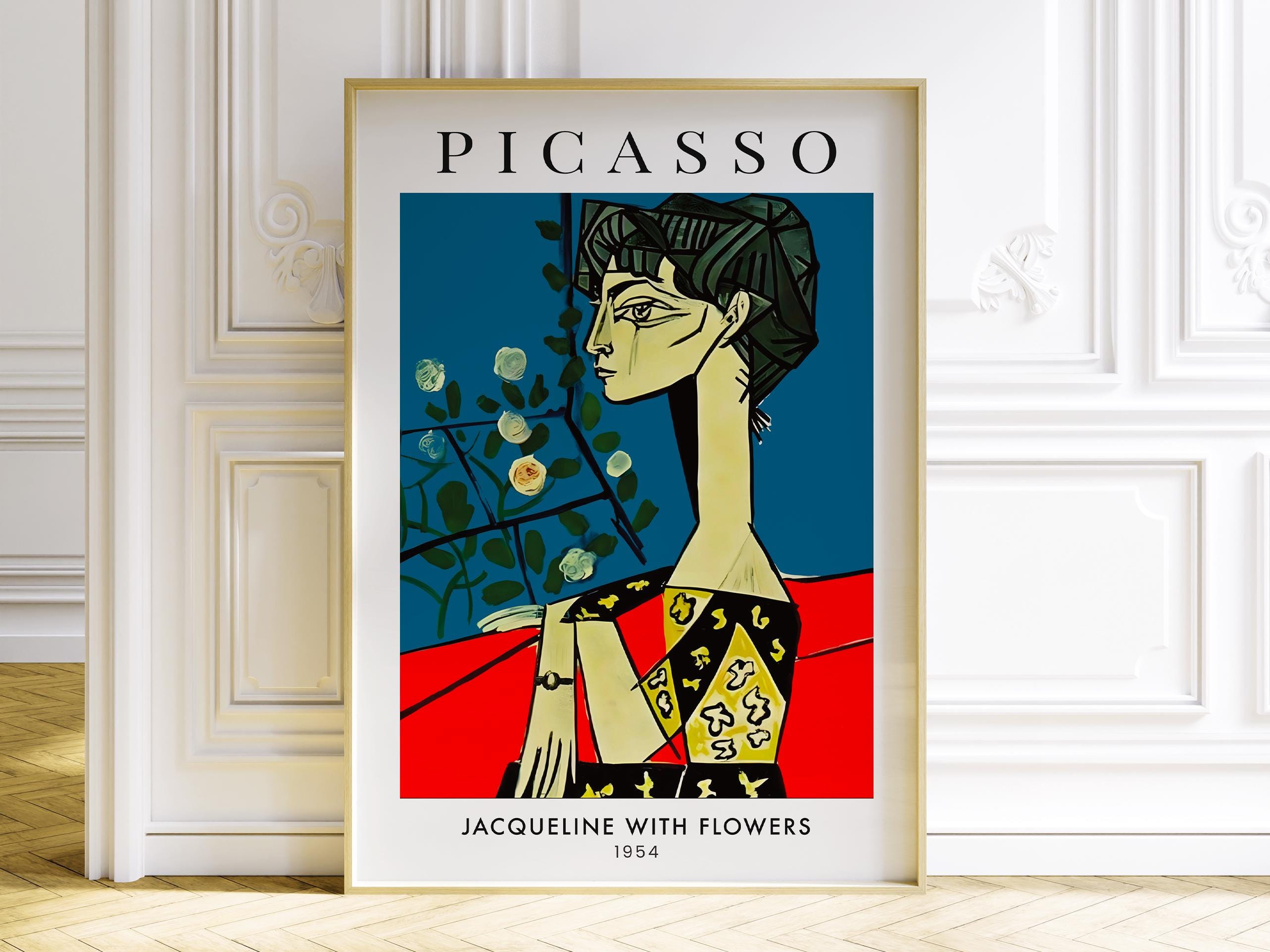 Picasso Jacqueline With Flowers Abstract Poster, Surrealism Female