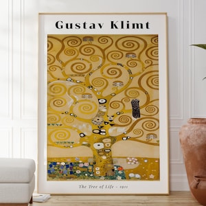 Stampa "L'albero della vita" di Gustav Klimt, poster moderno da parete in oro, decorazione da parete moderna per la casa, idea regalo per inaugurazione della casa, arredamento contemporaneo