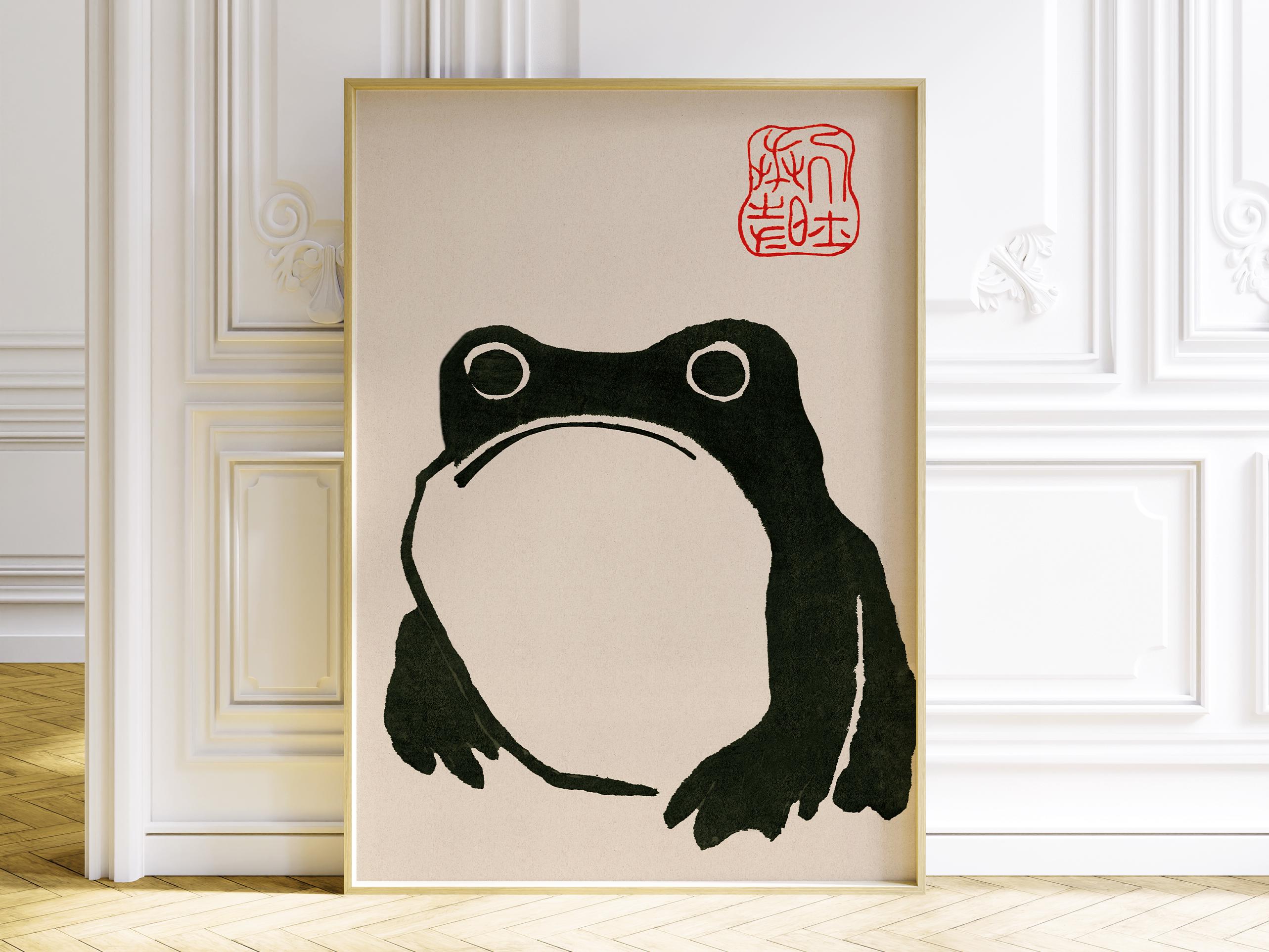 Matsumoto Hoji Frog Poster: Vintage Japanese Ink Illustration Art