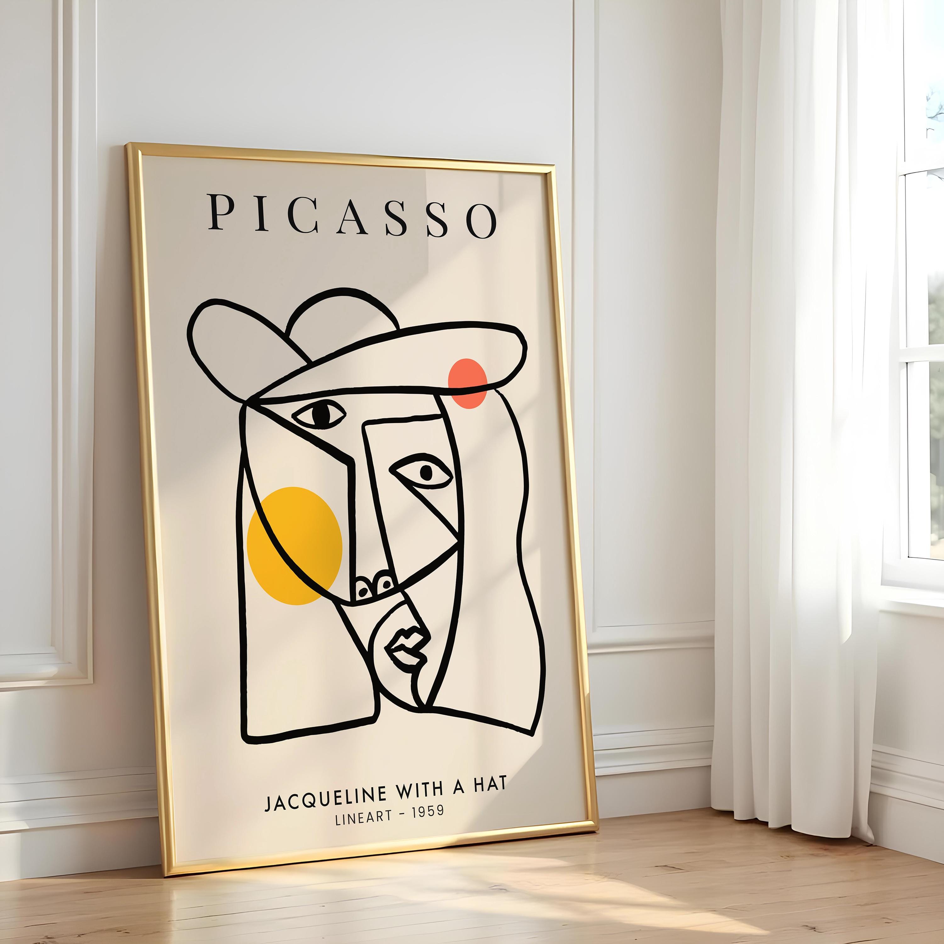 Pablo Picasso Jacqueline With A Hat Minimalist Print, Line Art
