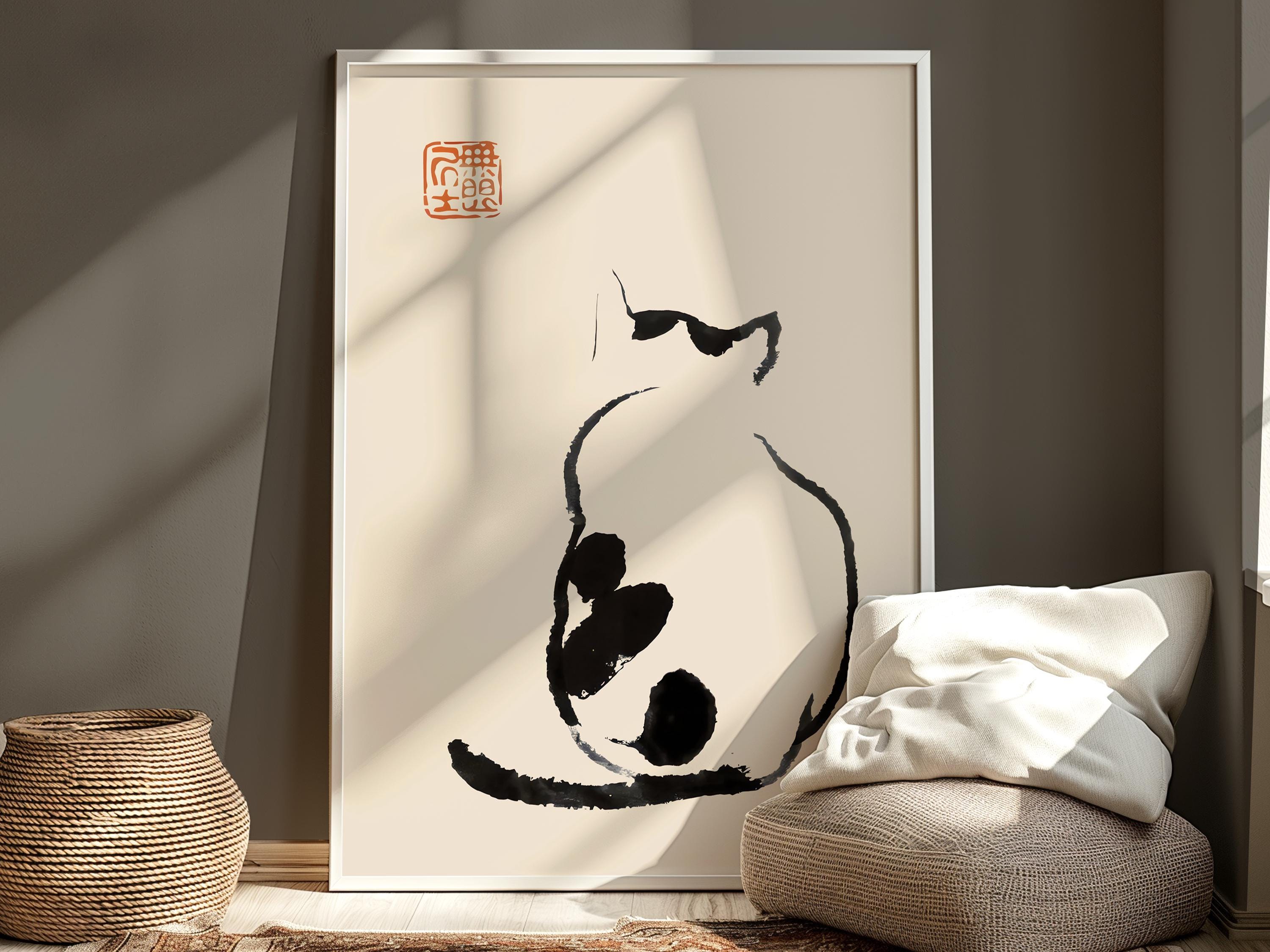 Matsumoto Hoji Minimalist Fine Art Cat Print, Japanese Wall Art Deocr ...
