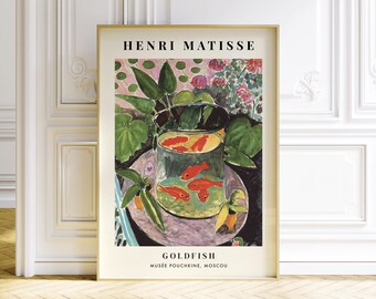 Henri Matisse Goldfish Print, Fish Bowl Art Poster, Original