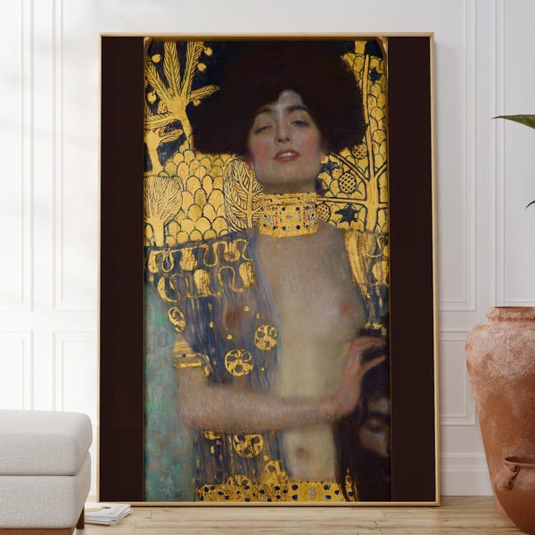 Impression Gustav Klimt Judith I : affiche d'art élégante, décoration d'intérieur moderne