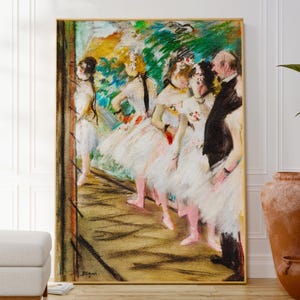 Poster della lezione di danza classica di Edgar Degas, stampa originale dell'impressionismo francese, opera d'arte di ballerini di danza classica, idea regalo ballerina, elegante decorazione da parete Art Deco