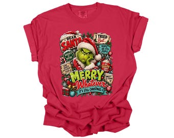Comfort Colors Merry Christmas Shirt, Matching Christmas Shirts, Merr y Grinchmas, Family Grinch Shirt, tealing Christmas Shirt,Holiday Tees