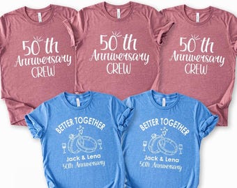 50th Anniversary Gift, Personalized Couple Matching Tees, Husband And Wife Shirts, Married Custom Years Ago, 50 Year Wedding Gift Shirt