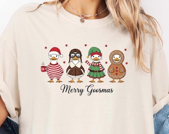 Merry Goosmas Christmas Shirt, Goose Holiday Sweatshirt, Merry Goosey Tee,Christmas Goose Shirt,Holiday Sweatshirt,Silly Goose Christmas Tee
