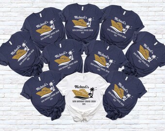 Custom 50th Birthday Cruise Shirt, Personalized Group T-Shirt, Matching Family Vacation Tee